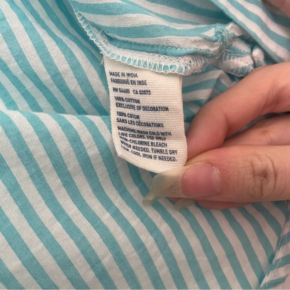 American Eagle Outfitters Button Down Striped Turquoise Shirt 🦅 - Picture 7 of 7